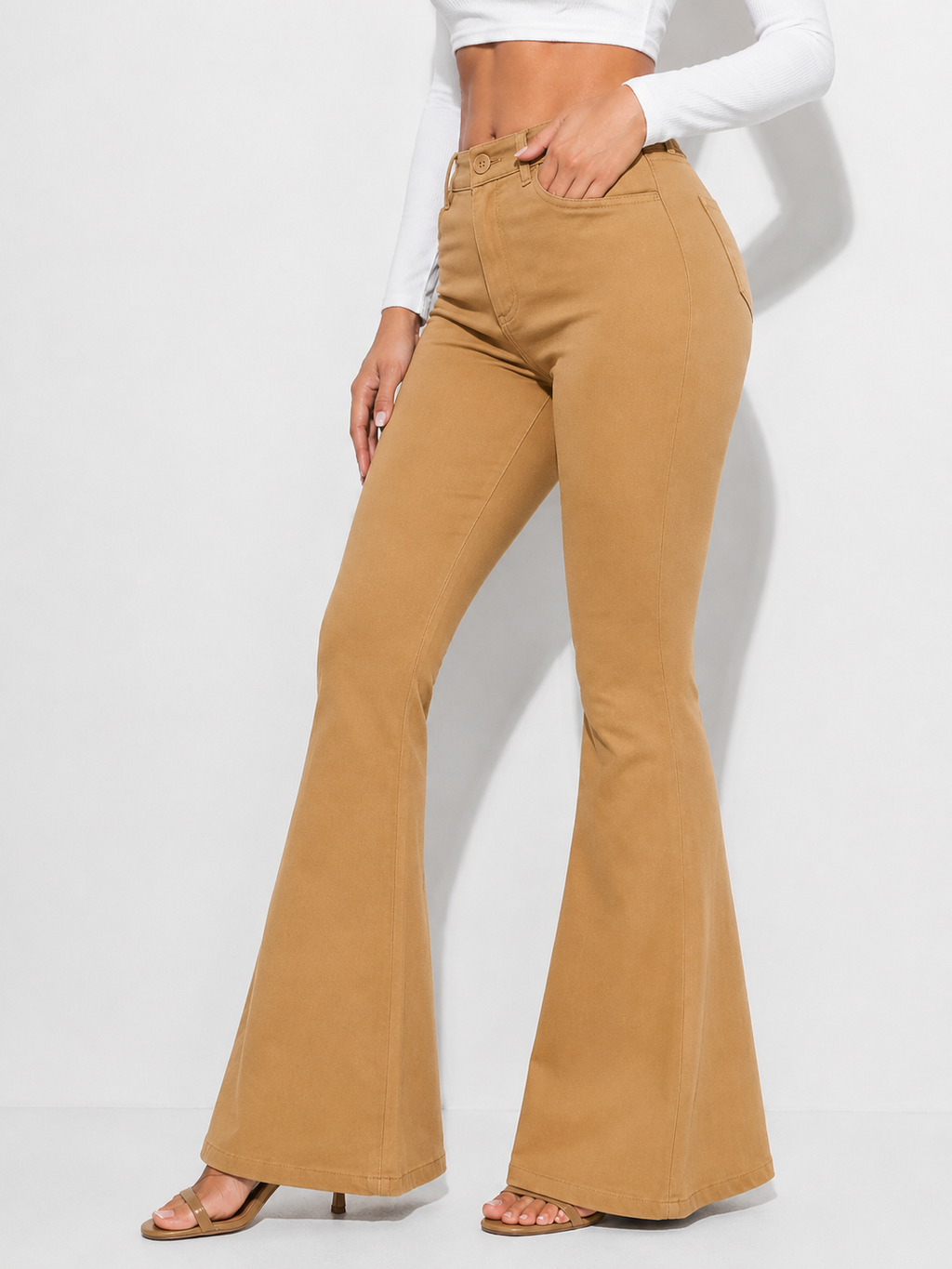 Elegant High-Waist Flared Pants for Women | Bell Bottom Trousers
