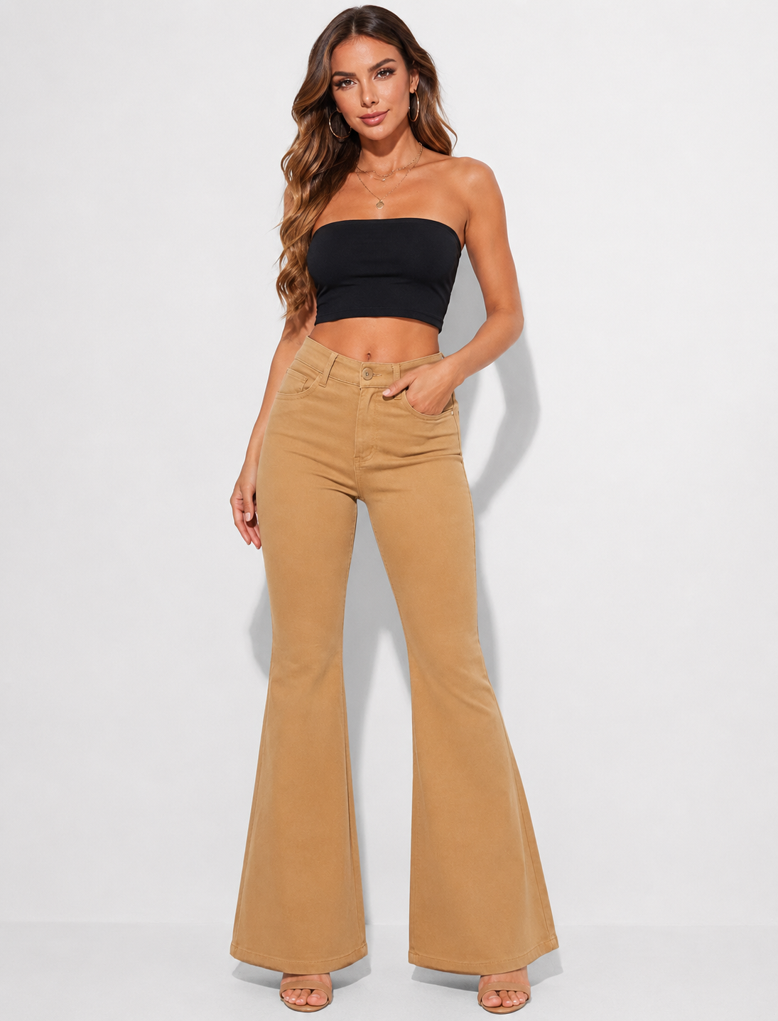 Elegant High-Waist Flared Pants for Women | Bell Bottom Trousers