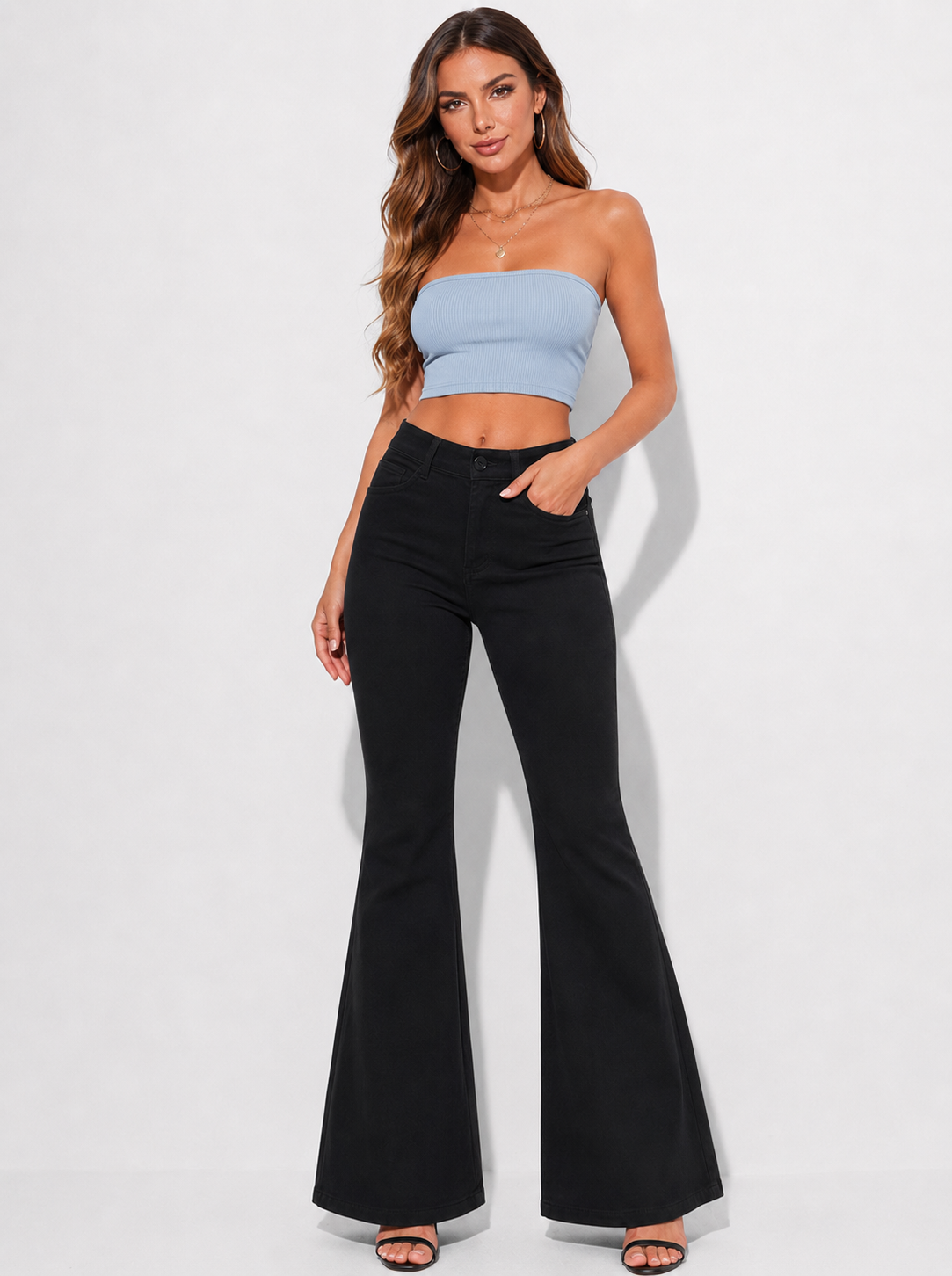 Elegant High-Waist Flared Pants for Women | Bell Bottom Trousers