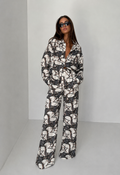 Elegant Printed Co-Ord Set for Women | Shirt & Trousers