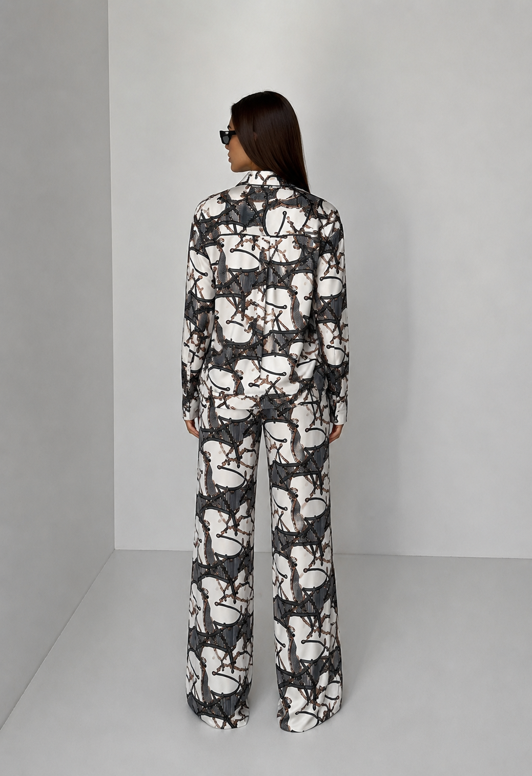 Elegant Printed Co-Ord Set for Women | Shirt & Trousers