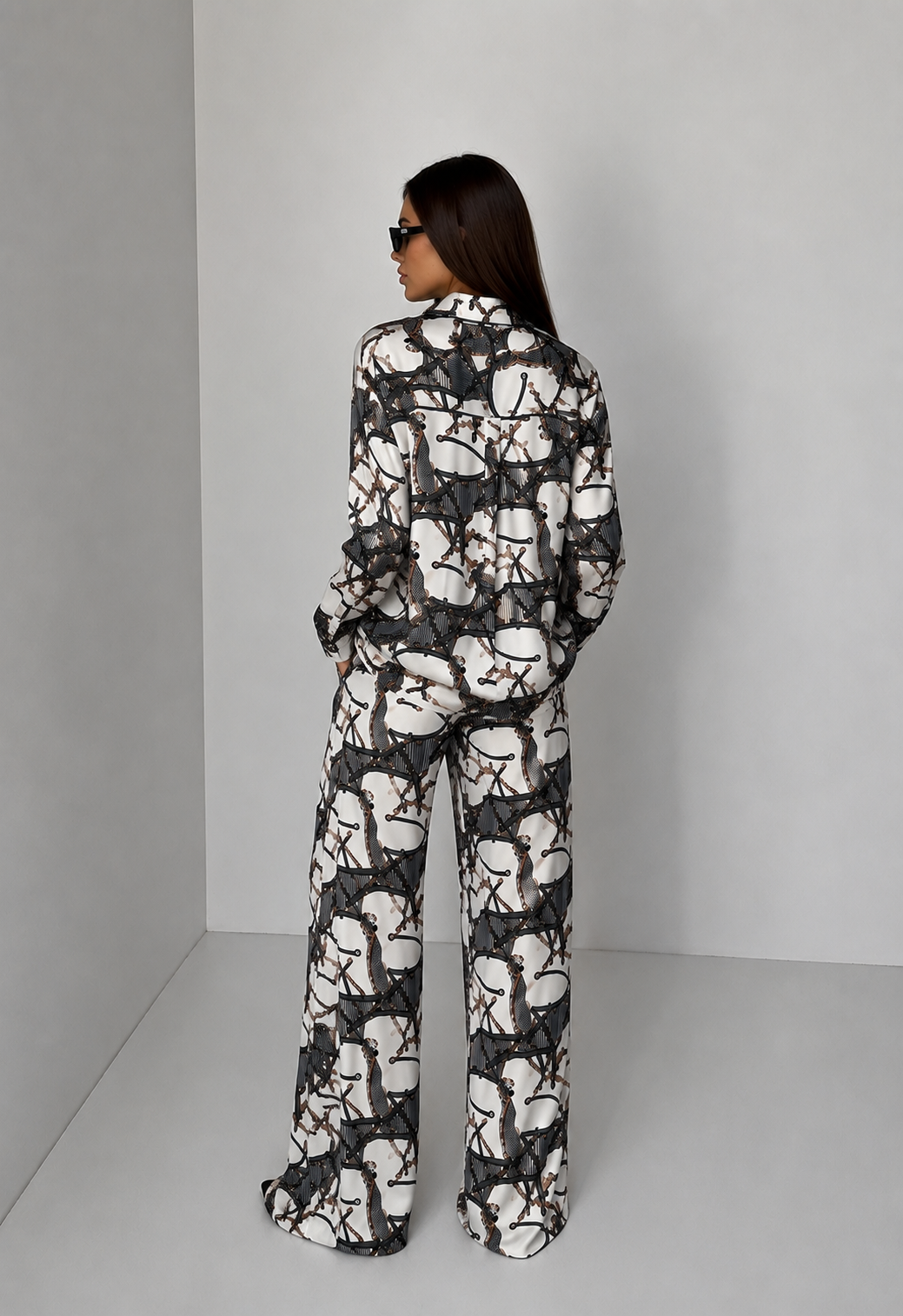 Elegant Printed Co-Ord Set for Women | Shirt & Trousers