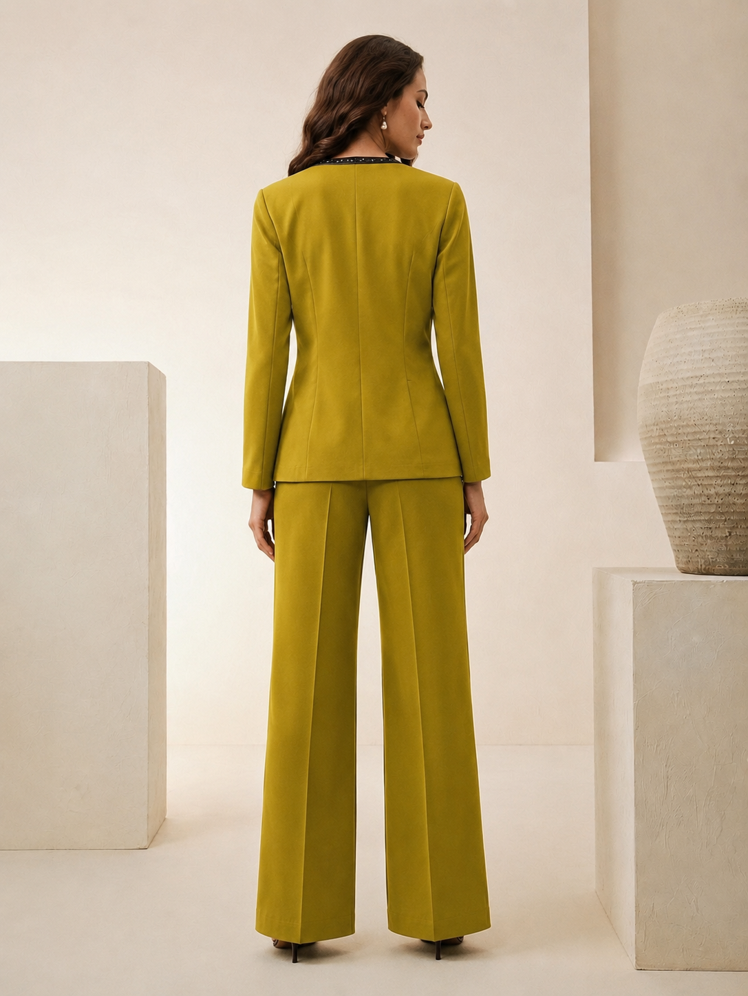 Elegant Three-Piece Co-Ord Set for Women | Jacket & Trousers