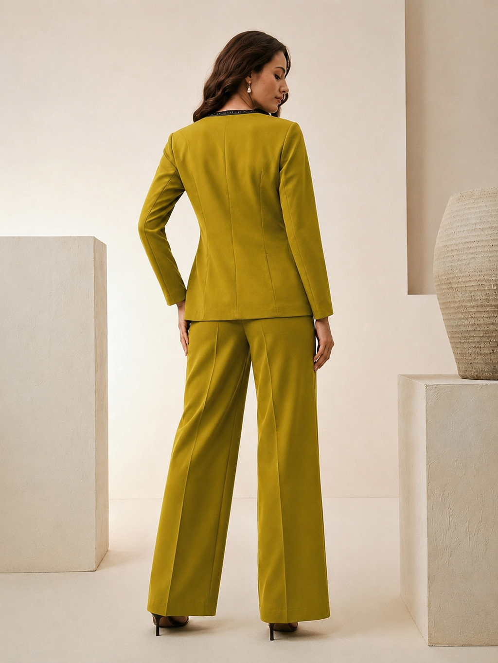 Elegant Three-Piece Co-Ord Set for Women | Jacket & Trousers