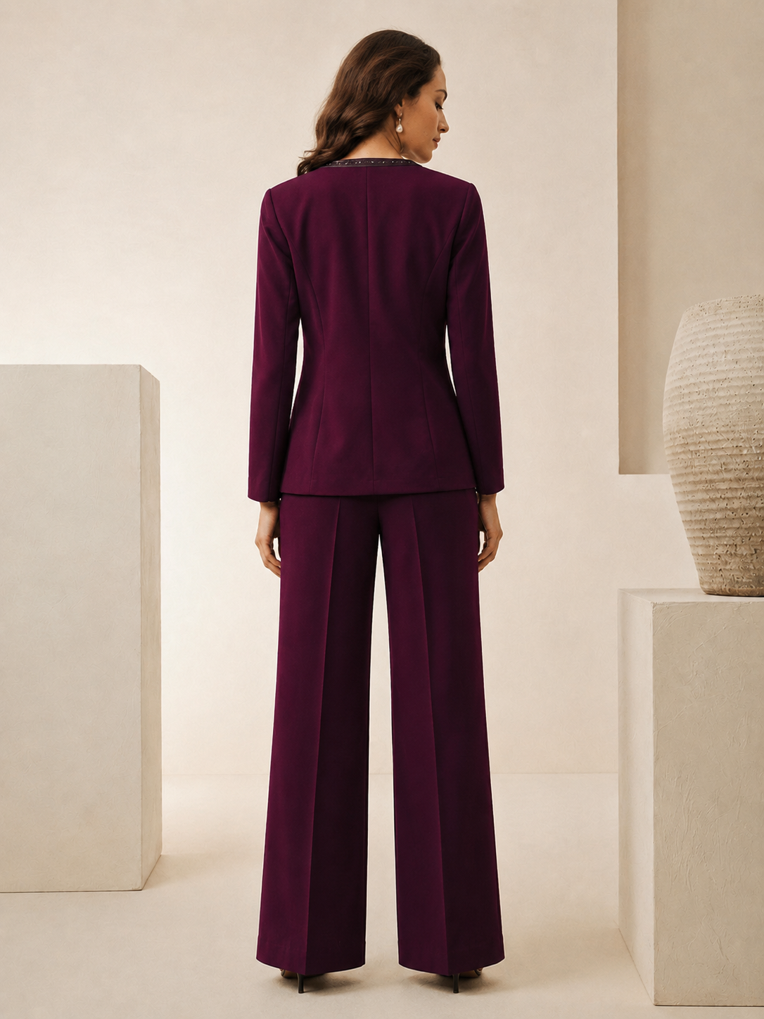Elegant Three-Piece Co-Ord Set for Women | Jacket & Trousers