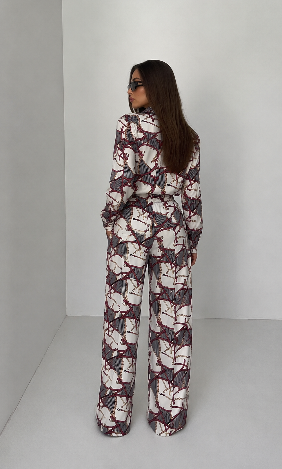 Elegant Printed Co-Ord Set for Women | Shirt & Trousers