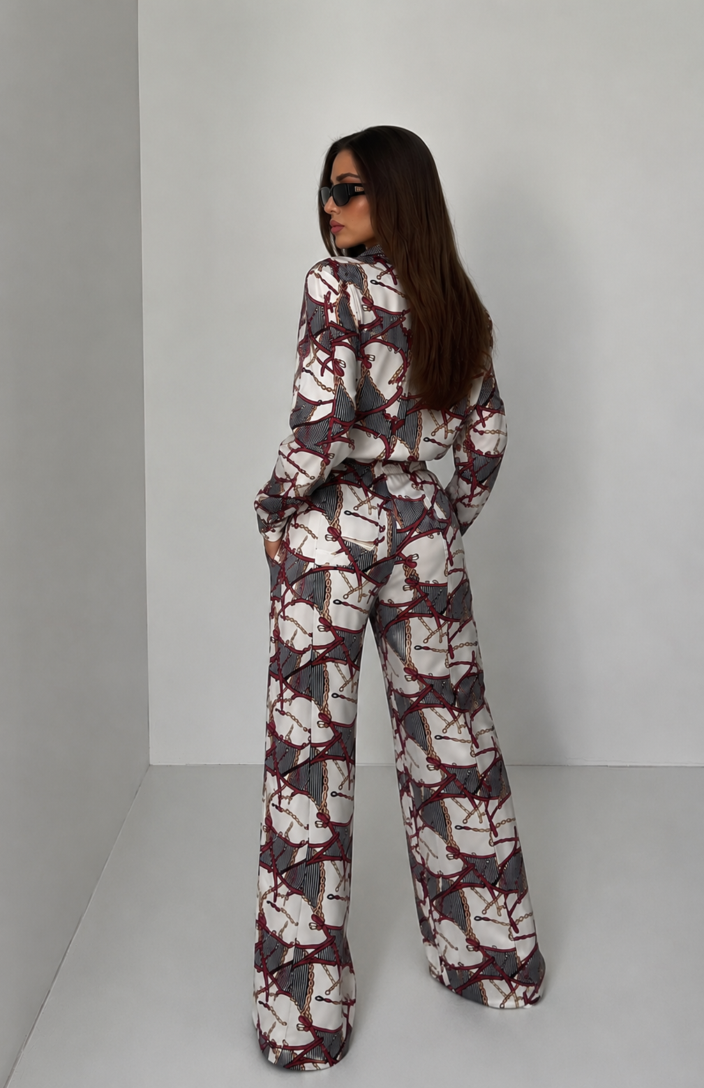 Elegant Printed Co-Ord Set for Women | Shirt & Trousers