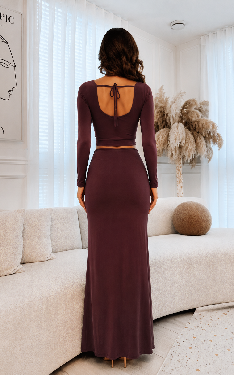 Elegant Two-Piece Co-Ord Set for Women | Crop Top & Skirt