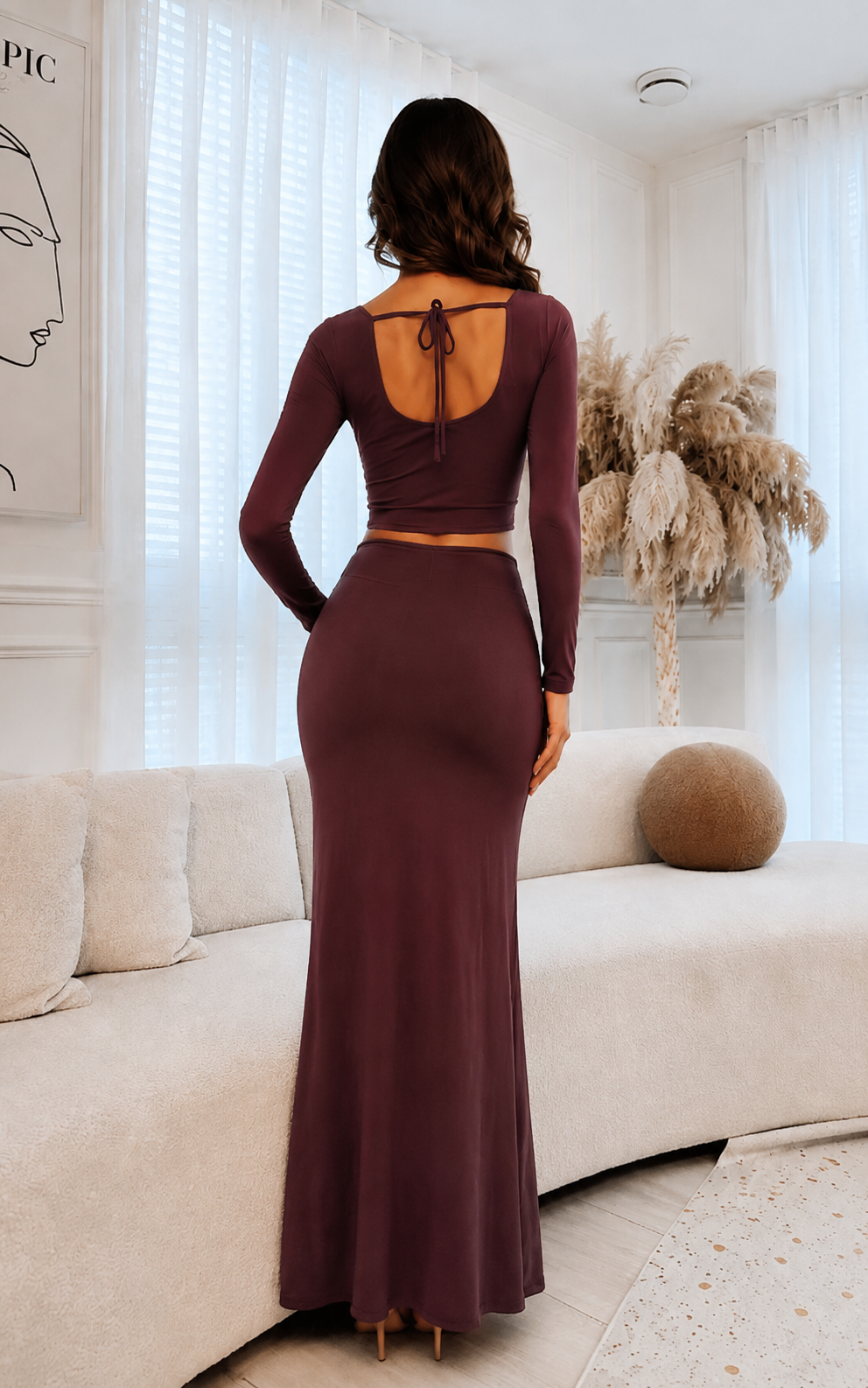 Elegant Two-Piece Co-Ord Set for Women | Crop Top & Skirt