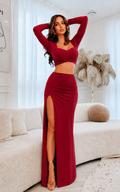 Elegant Two-Piece Co-Ord Set for Women | Crop Top & Skirt
