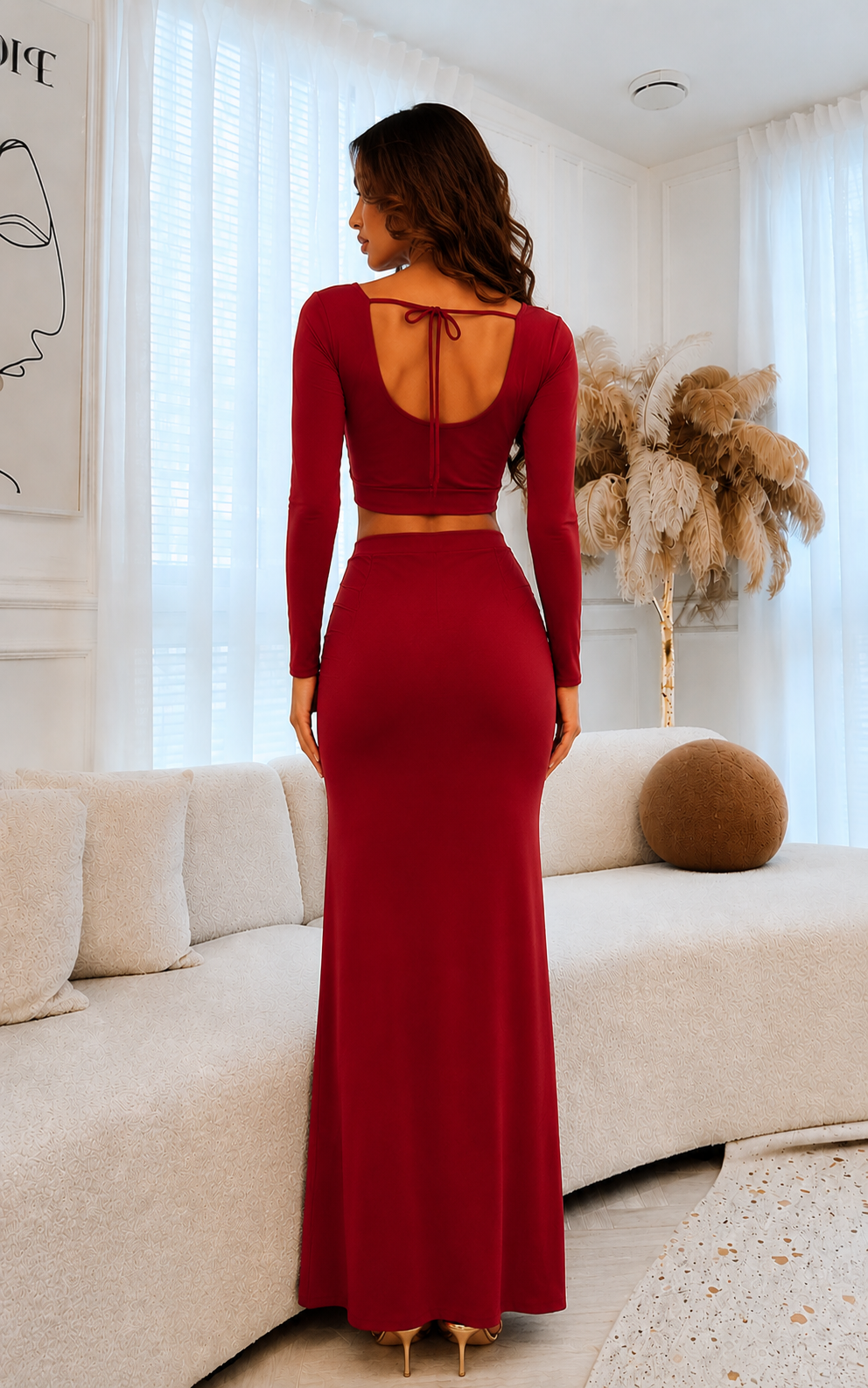 Elegant Two-Piece Co-Ord Set for Women | Crop Top & Skirt