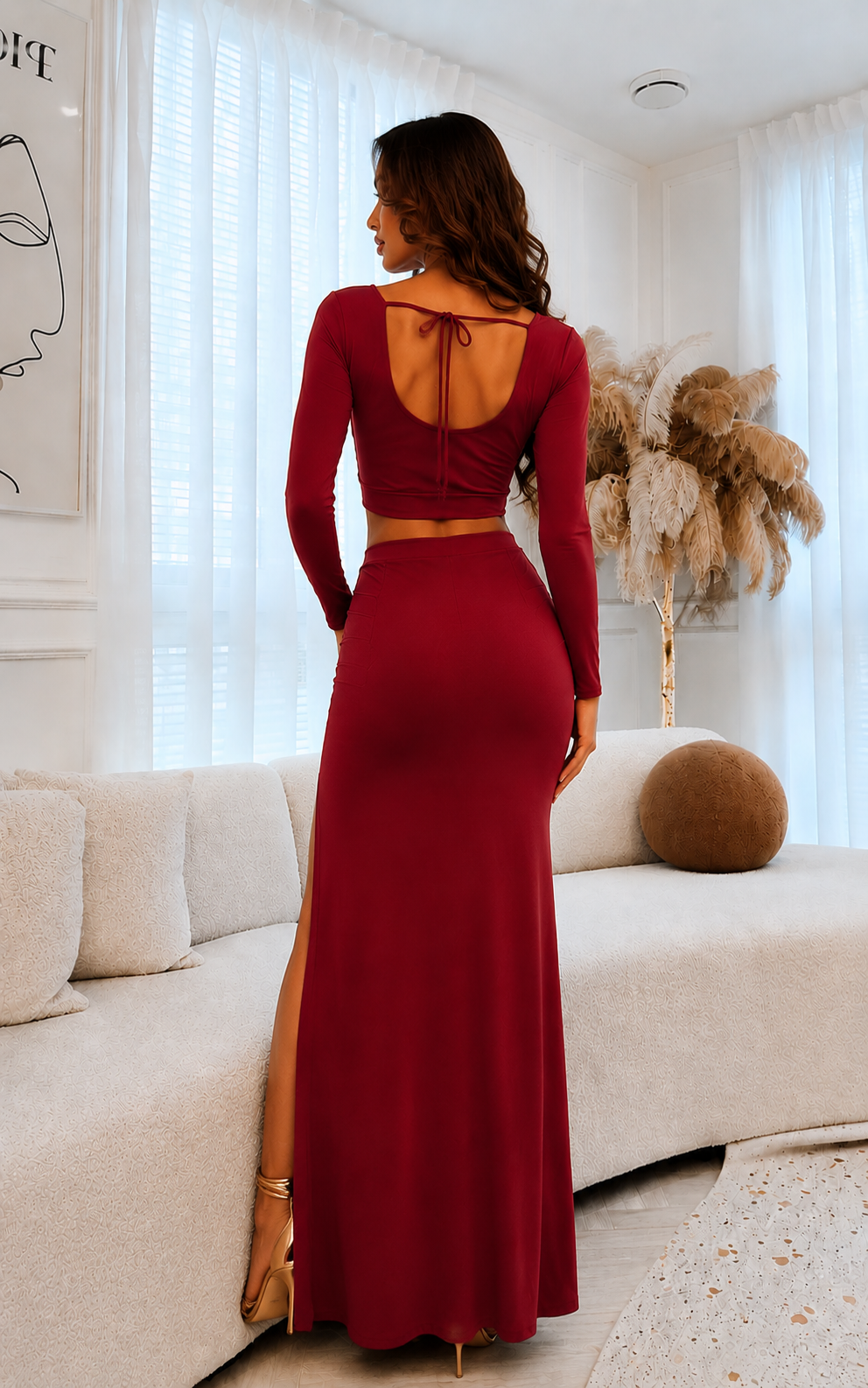 Elegant Two-Piece Co-Ord Set for Women | Crop Top & Skirt