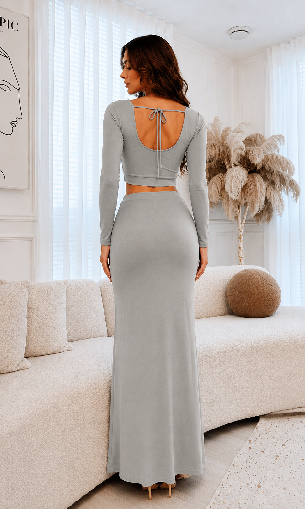 Elegant Two-Piece Co-Ord Set for Women | Crop Top & Skirt