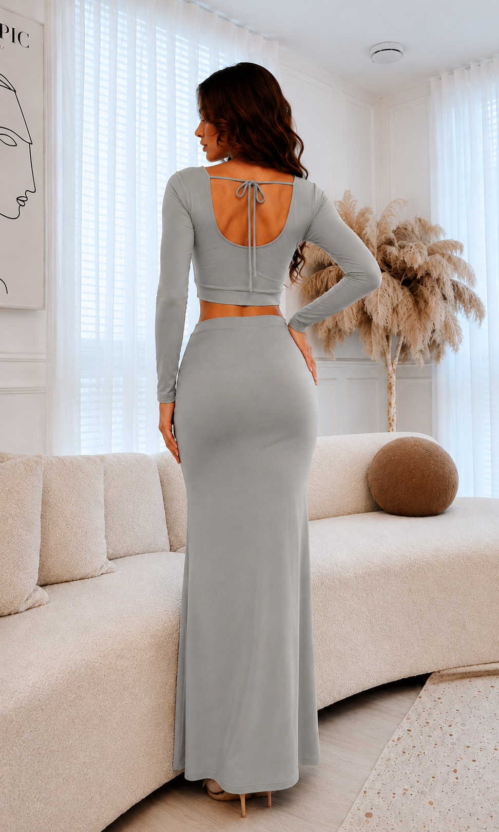 Elegant Two-Piece Co-Ord Set for Women | Crop Top & Skirt