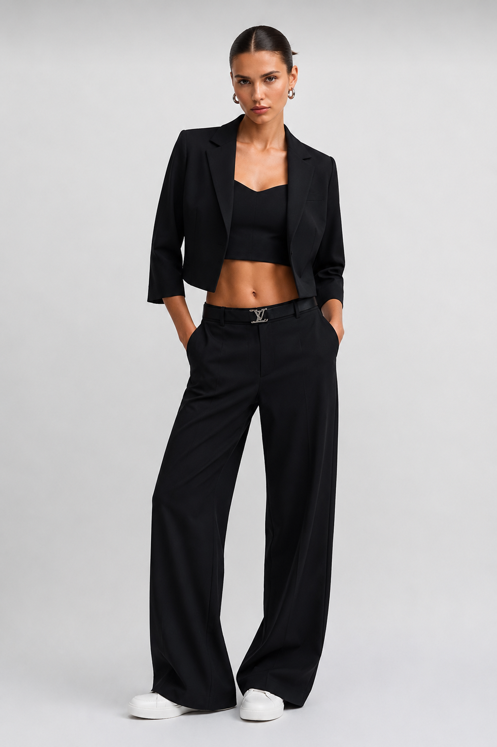 Elegant Three-Piece Co-Ord Set for Women | Blazer & Trousers