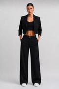 Elegant Three-Piece Co-Ord Set for Women | Blazer & Trousers