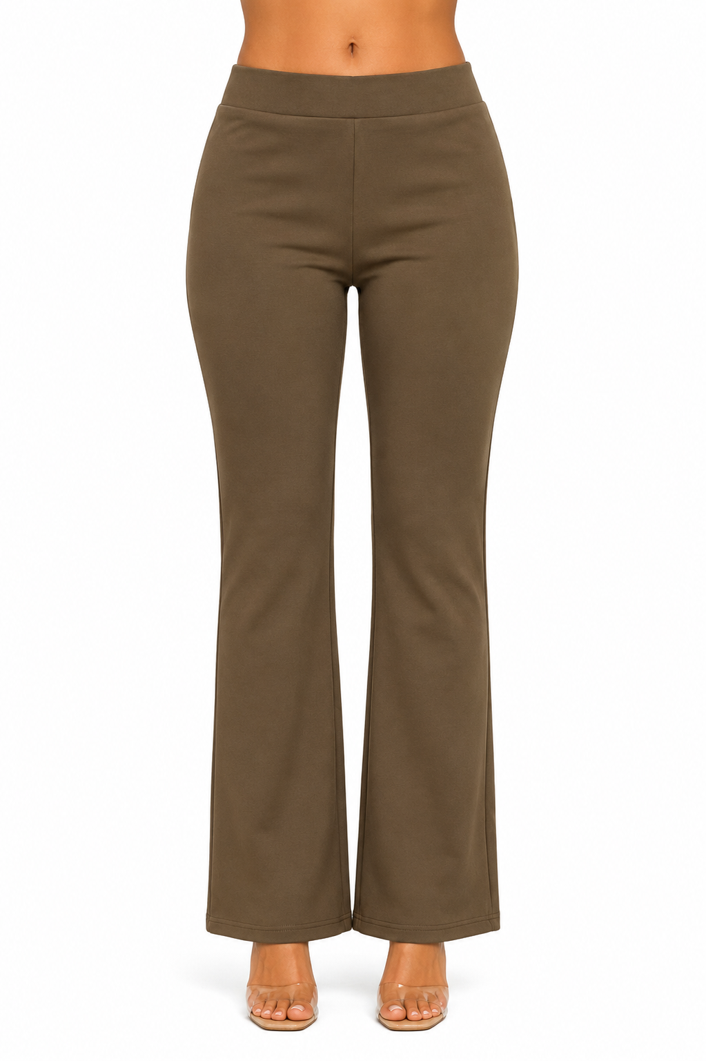 Elegant Flared Bottom Wear for Women | High-Waist Casual Trousers