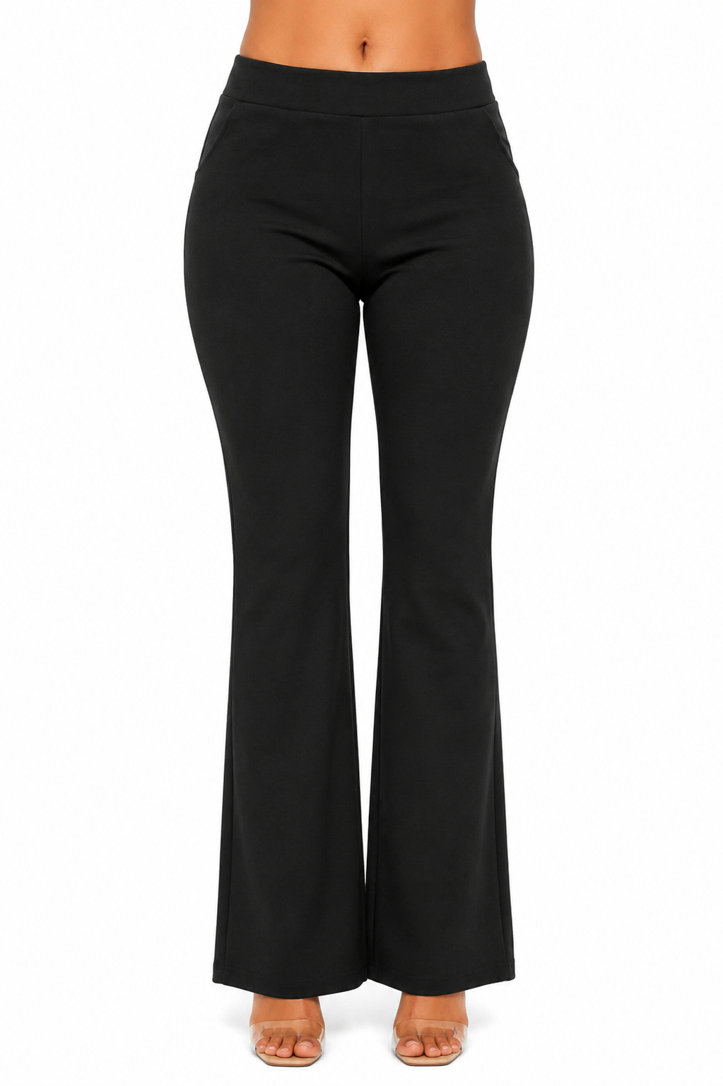 Elegant Flared Bottom Wear for Women | High-Waist Casual Trousers