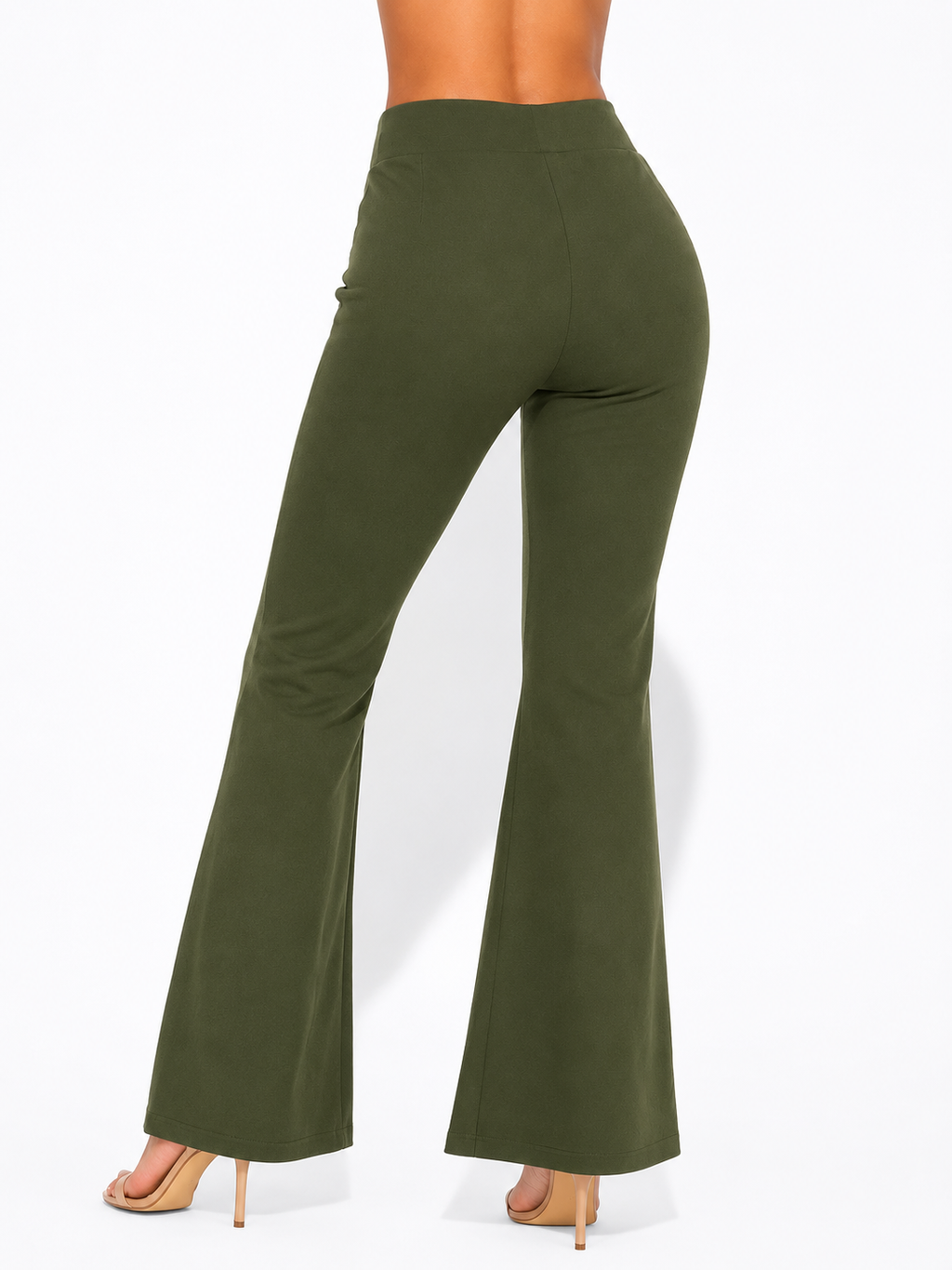 Elegant Flared Bottom Wear for Women | High-Waist Casual Trousers