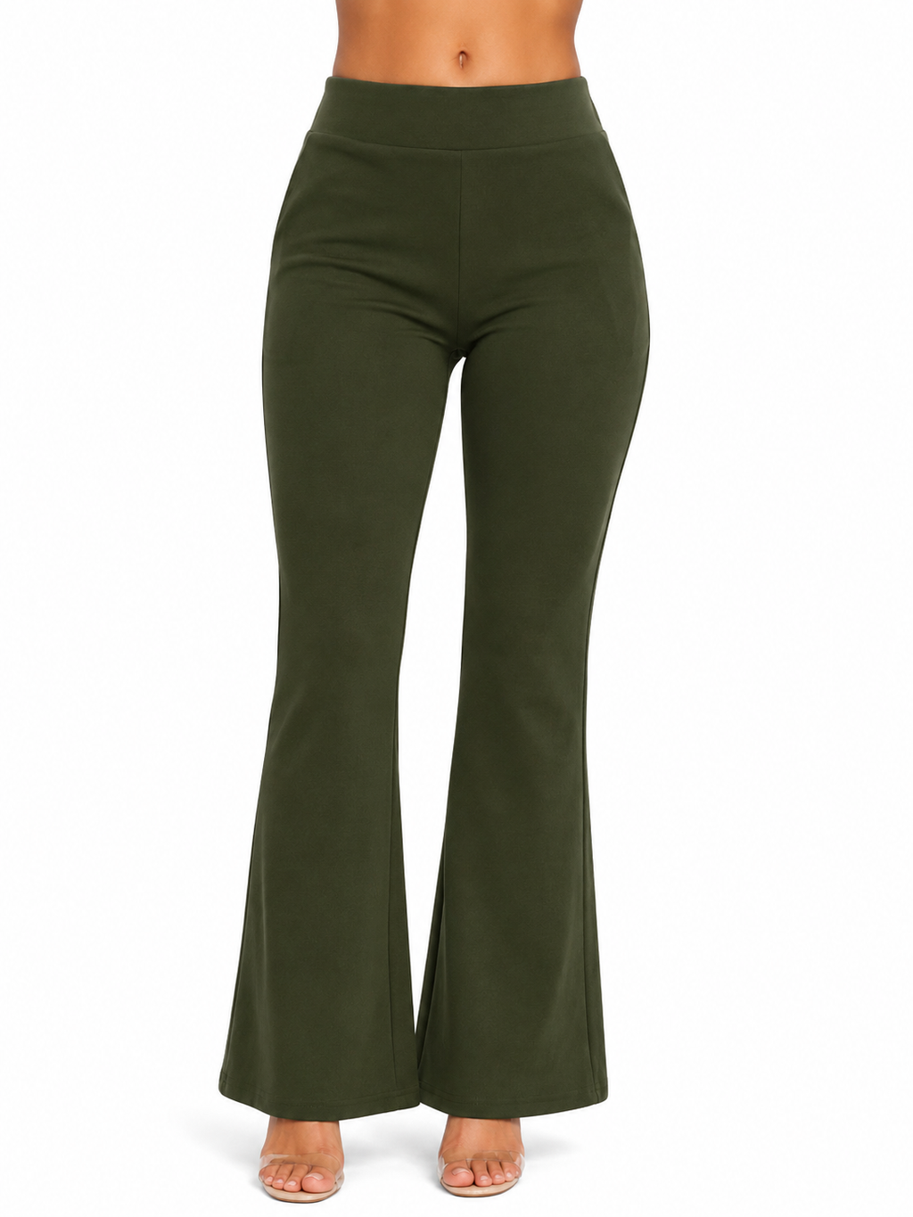 Elegant Flared Bottom Wear for Women | High-Waist Casual Trousers