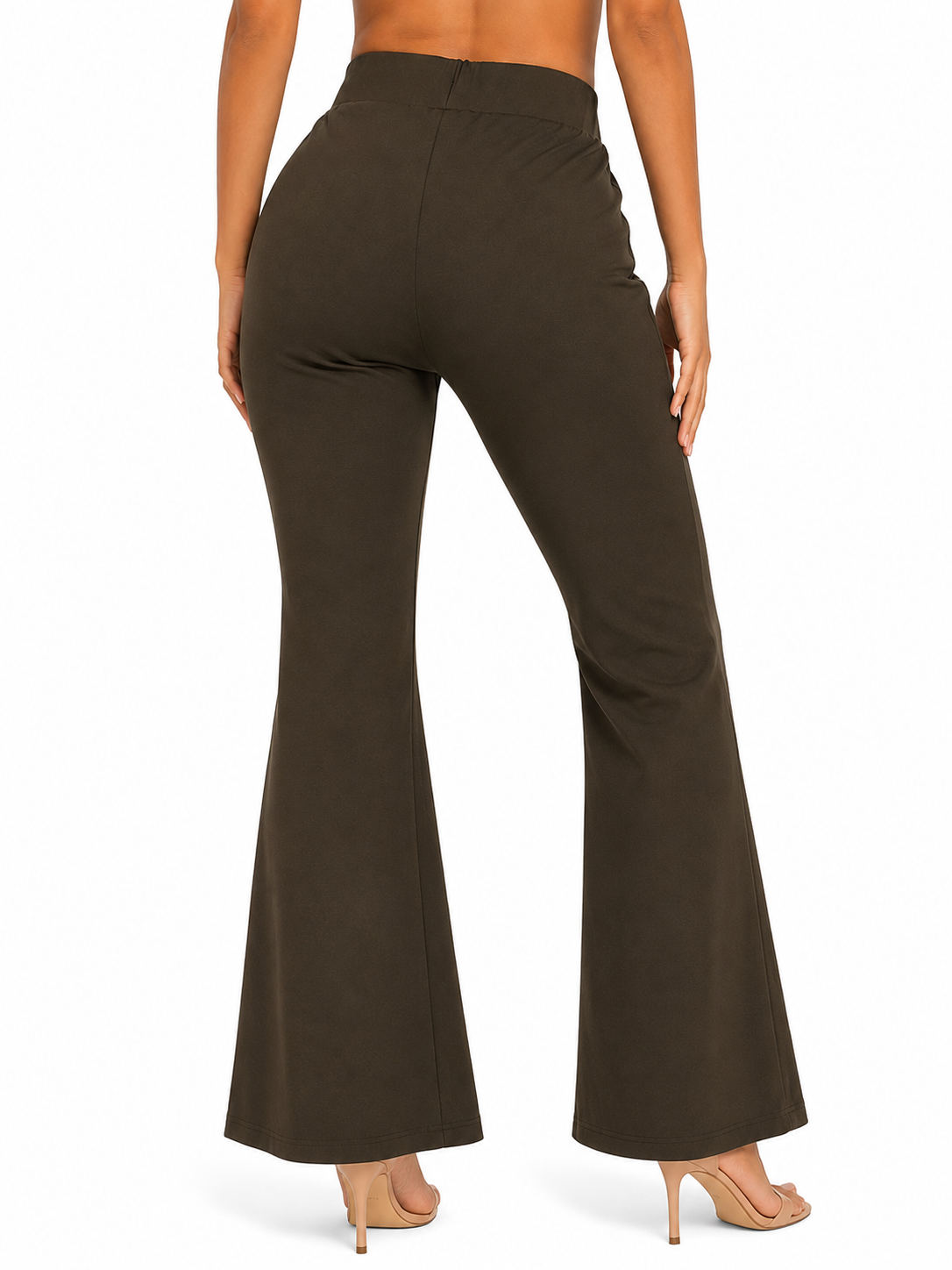 Elegant Flared Bottom Wear for Women | High-Waist Casual Trousers