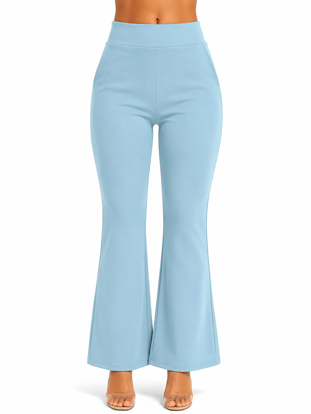 Elegant Flared Bottom Wear for Women | High-Waist Casual Trousers