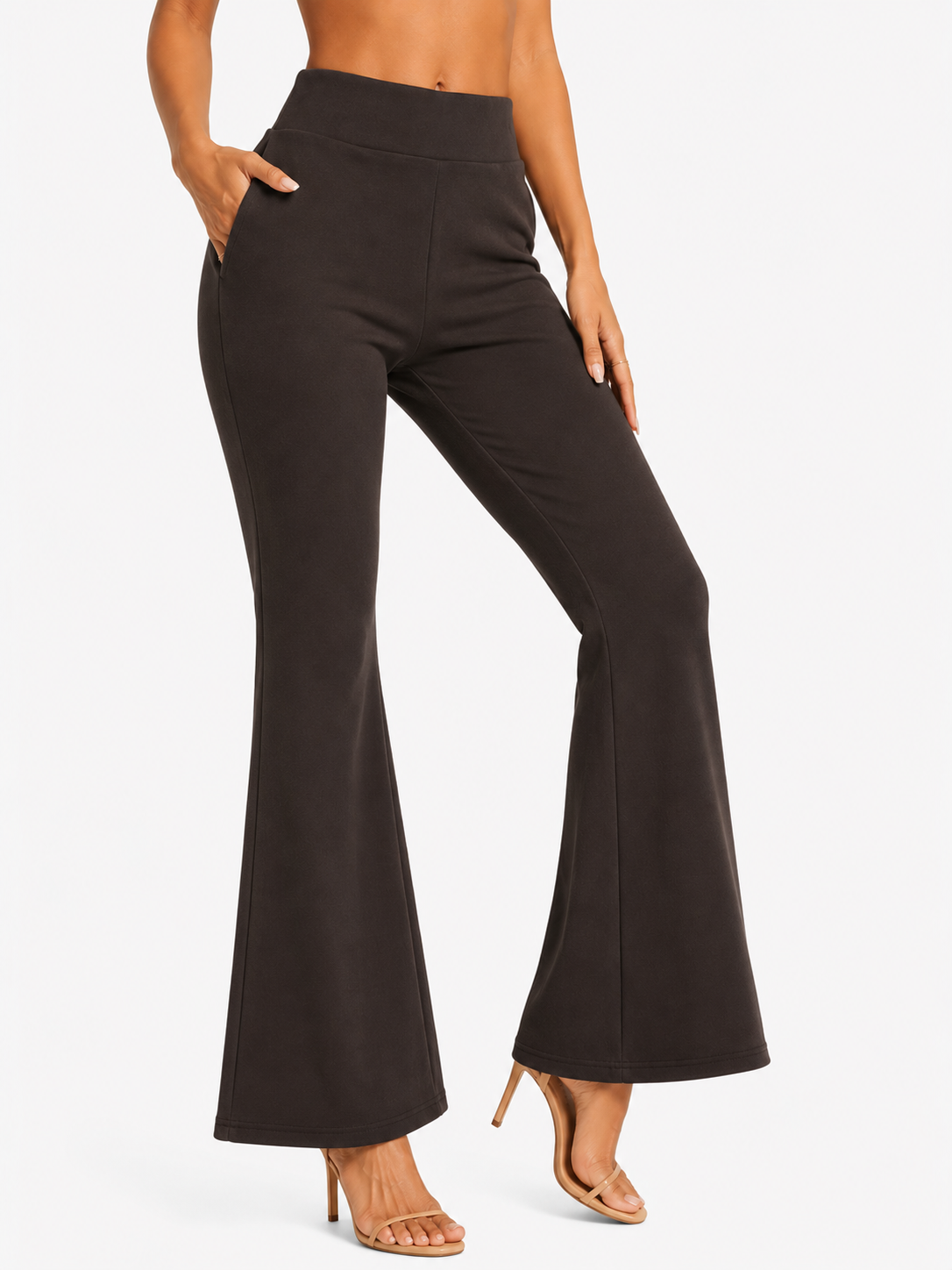 Elegant Flared Bottom Wear for Women | High-Waist Casual Trousers