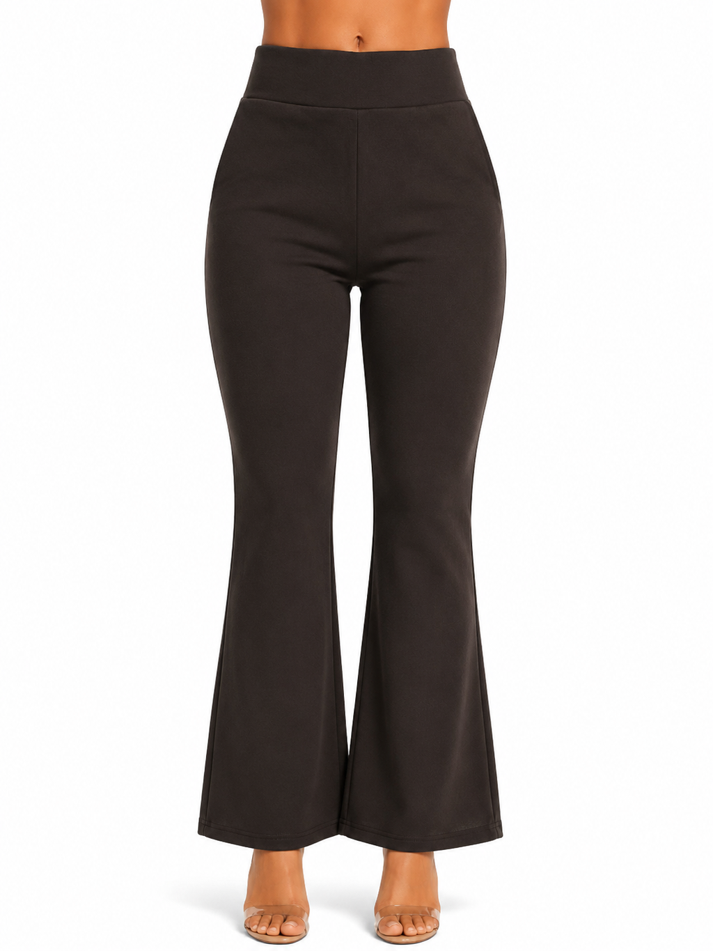 Elegant Flared Bottom Wear for Women | High-Waist Casual Trousers