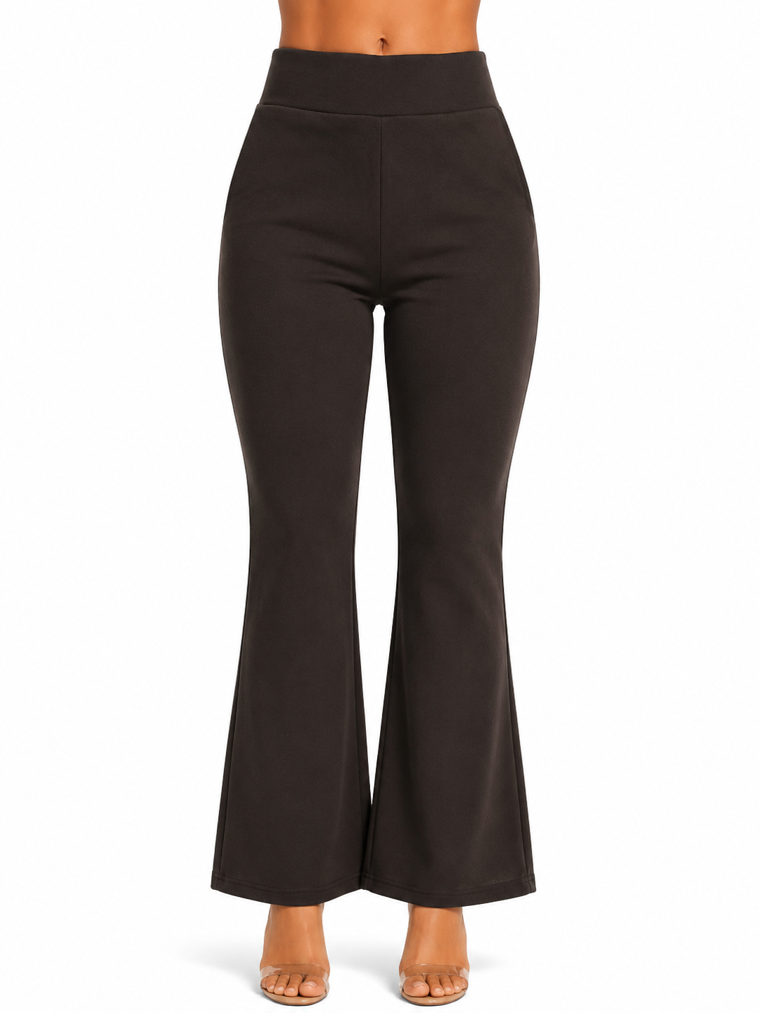 Elegant Flared Bottom Wear for Women | High-Waist Casual Trousers