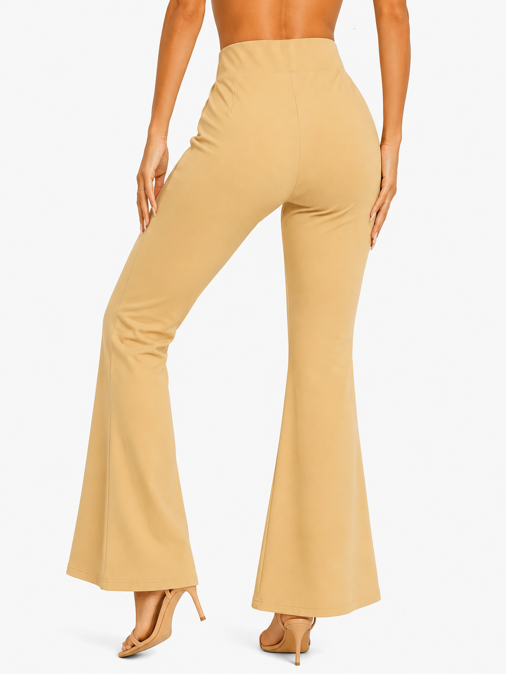 Elegant Flared Bottom Wear for Women | High-Waist Casual Trousers