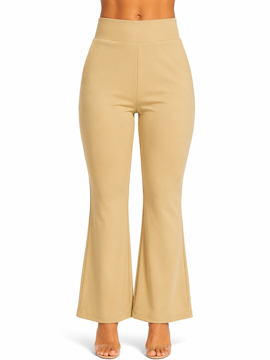 Elegant Flared Bottom Wear for Women | High-Waist Casual Trousers