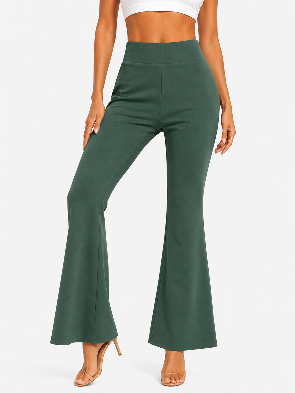 Elegant Flared Bottom Wear for Women | High-Waist Casual Trousers