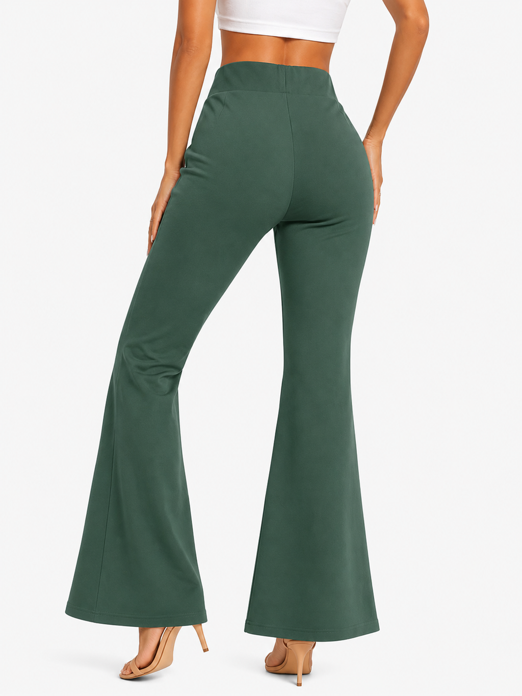 Elegant Flared Bottom Wear for Women | High-Waist Casual Trousers