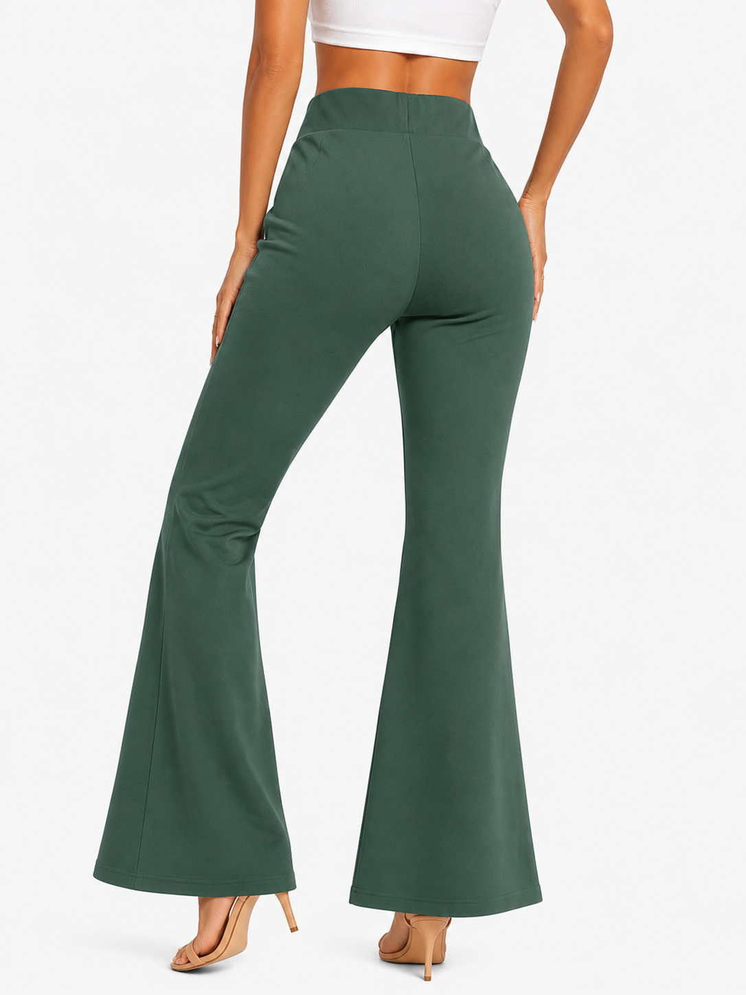 Elegant Flared Bottom Wear for Women | High-Waist Casual Trousers