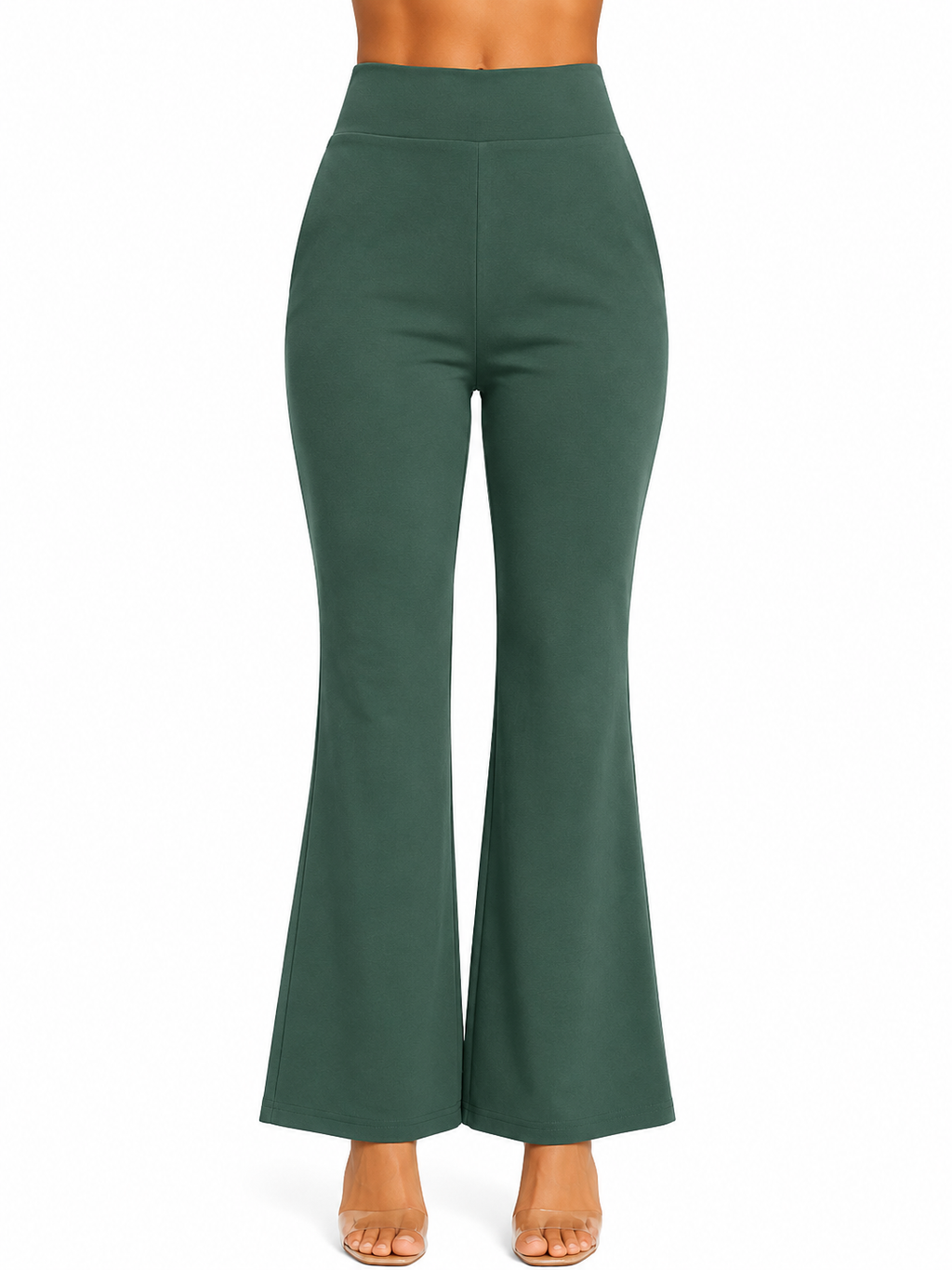 Elegant Flared Bottom Wear for Women | High-Waist Casual Trousers