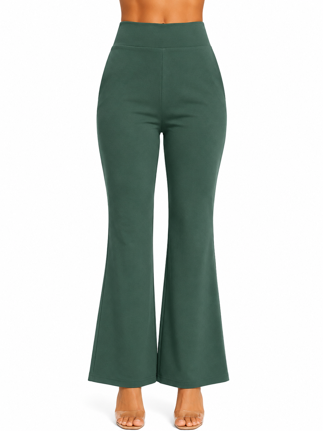 Elegant Flared Bottom Wear for Women | High-Waist Casual Trousers