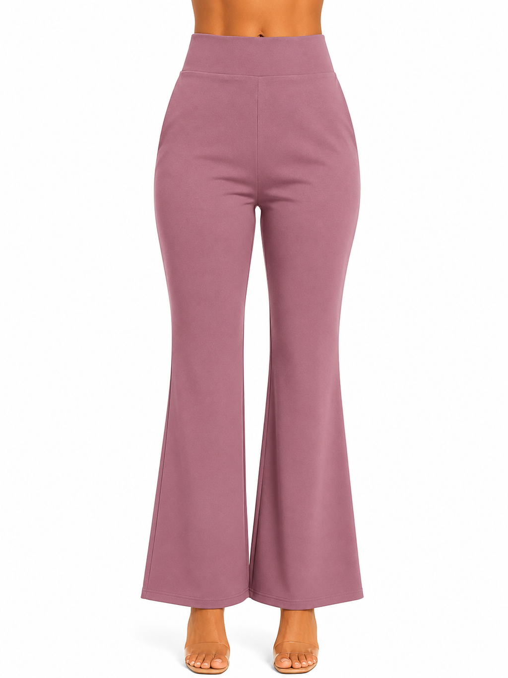 Elegant Flared Bottom Wear for Women | High-Waist Casual Trousers