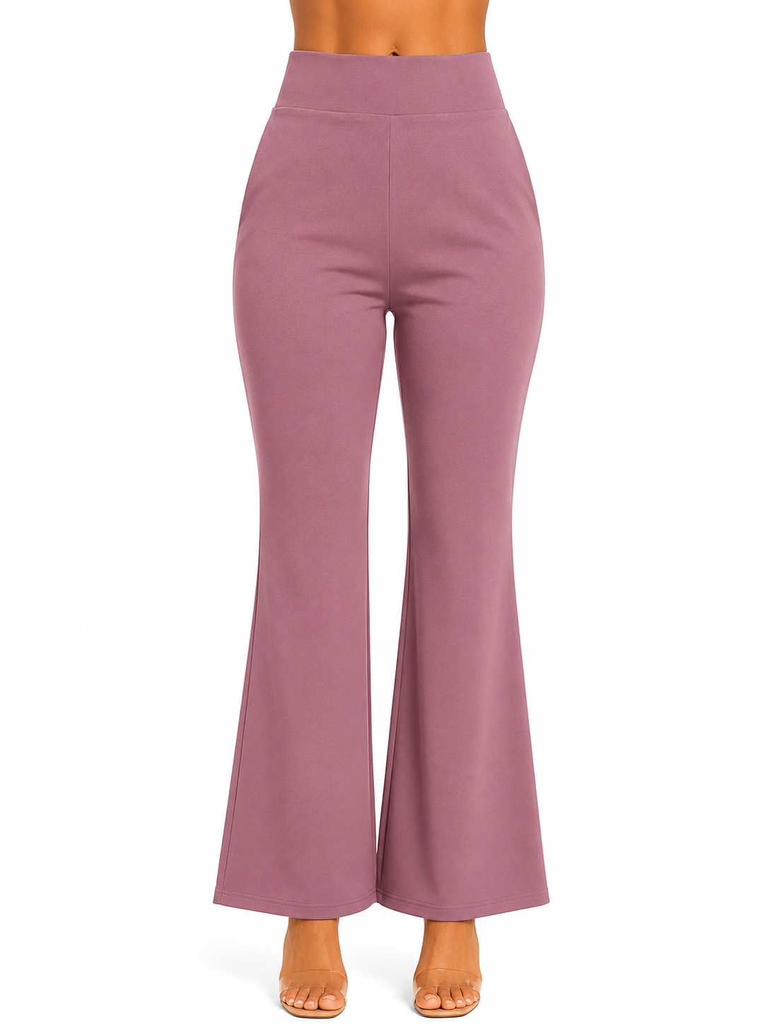 Elegant Flared Bottom Wear for Women | High-Waist Casual Trousers