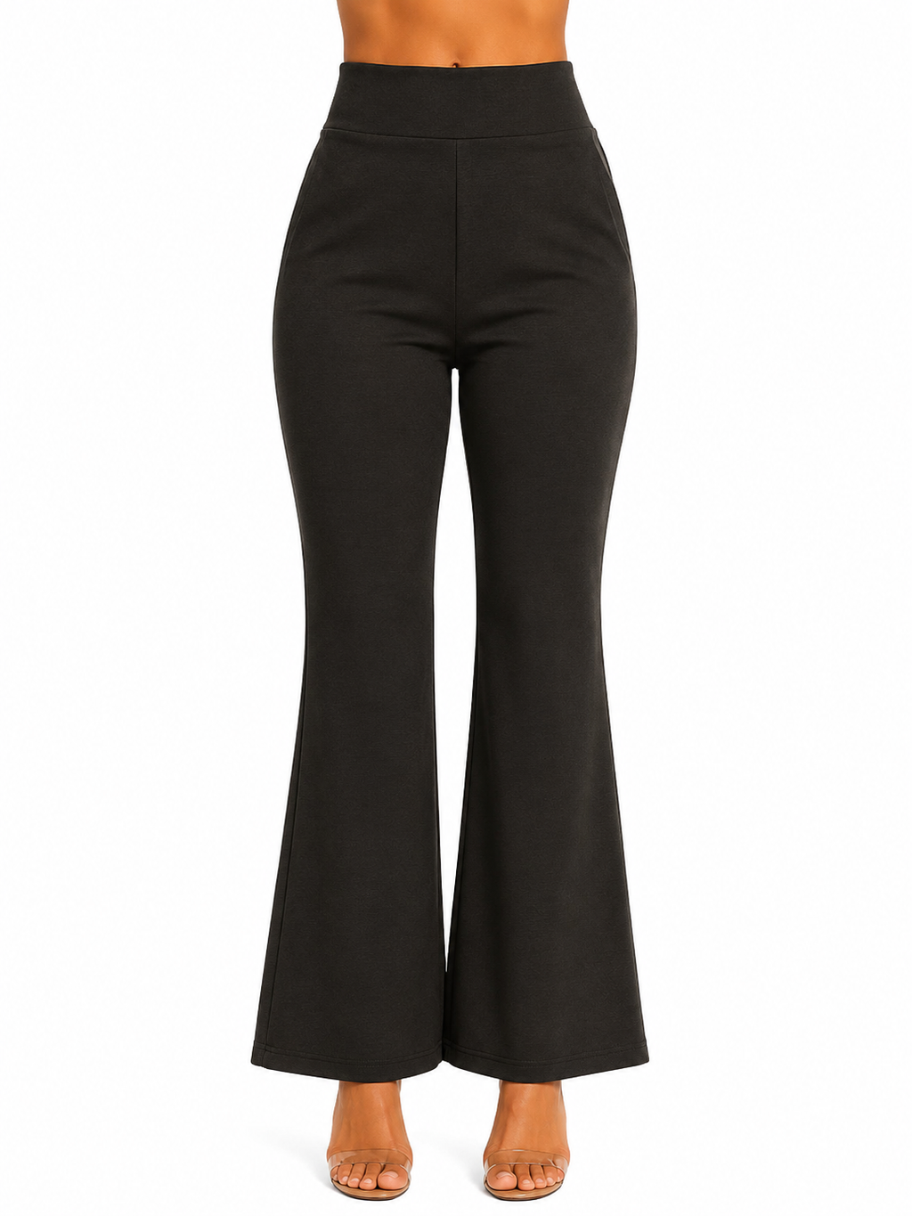 Elegant Flared Bottom Wear for Women | High-Waist Casual Trousers