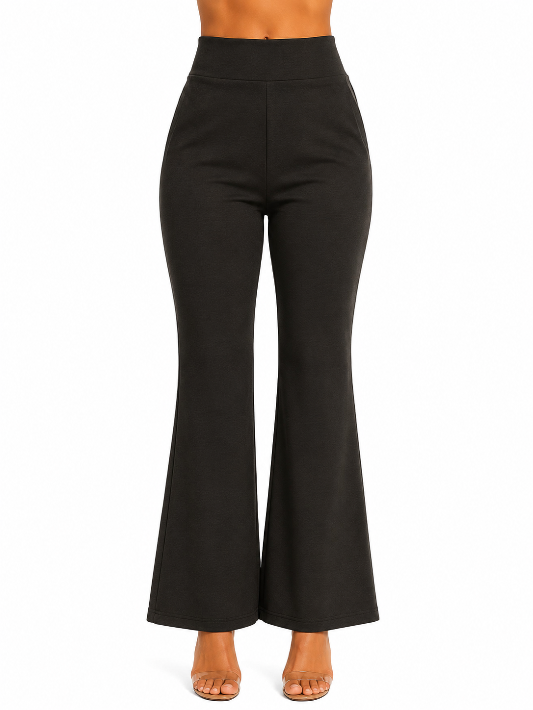 Elegant Flared Bottom Wear for Women | High-Waist Casual Trousers