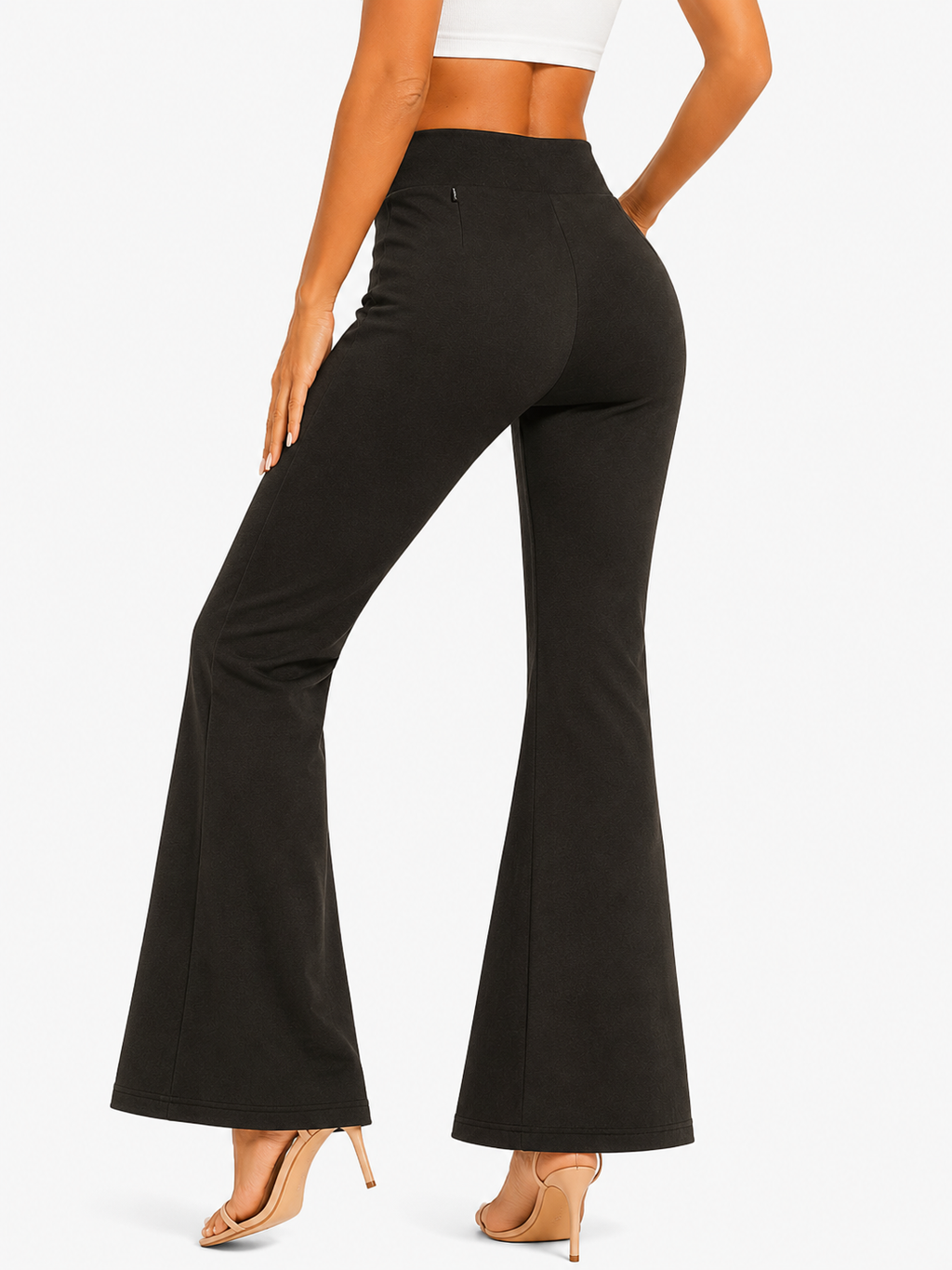 Elegant Flared Bottom Wear for Women | High-Waist Casual Trousers