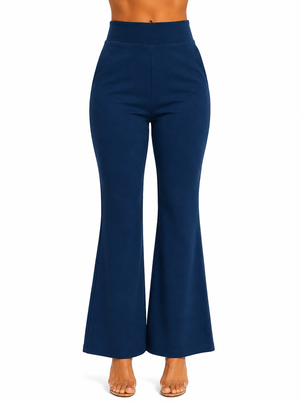 Elegant Flared Bottom Wear for Women | High-Waist Casual Trousers