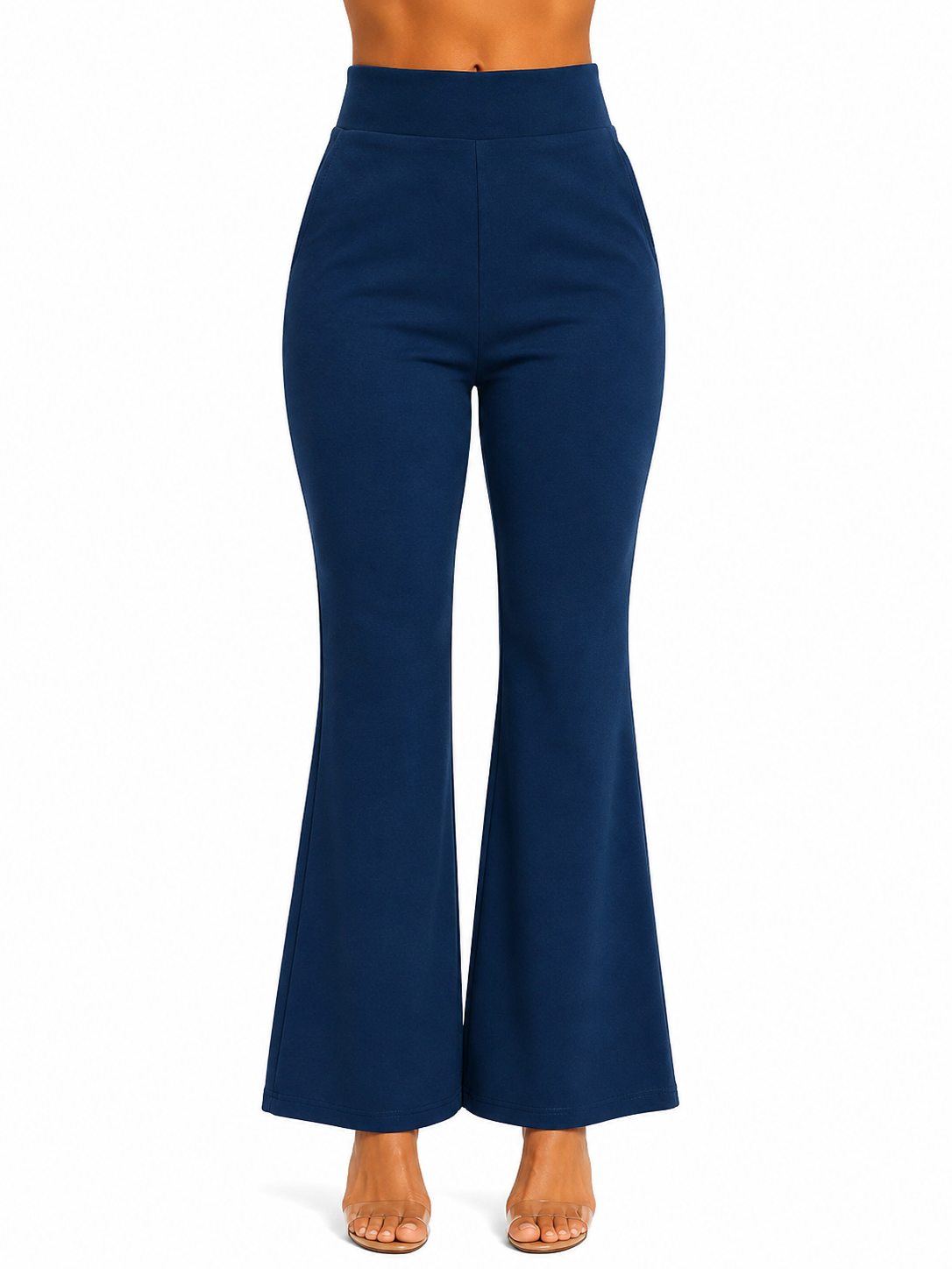Elegant Flared Bottom Wear for Women | High-Waist Casual Trousers