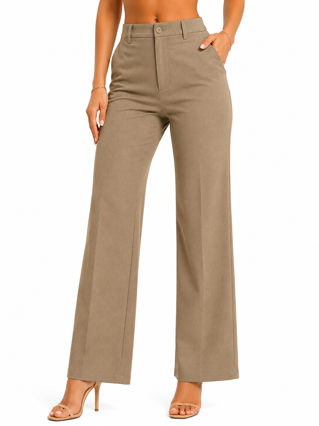 Elegant High-Waist Wide Leg Bottom Wear for Women | Trousers