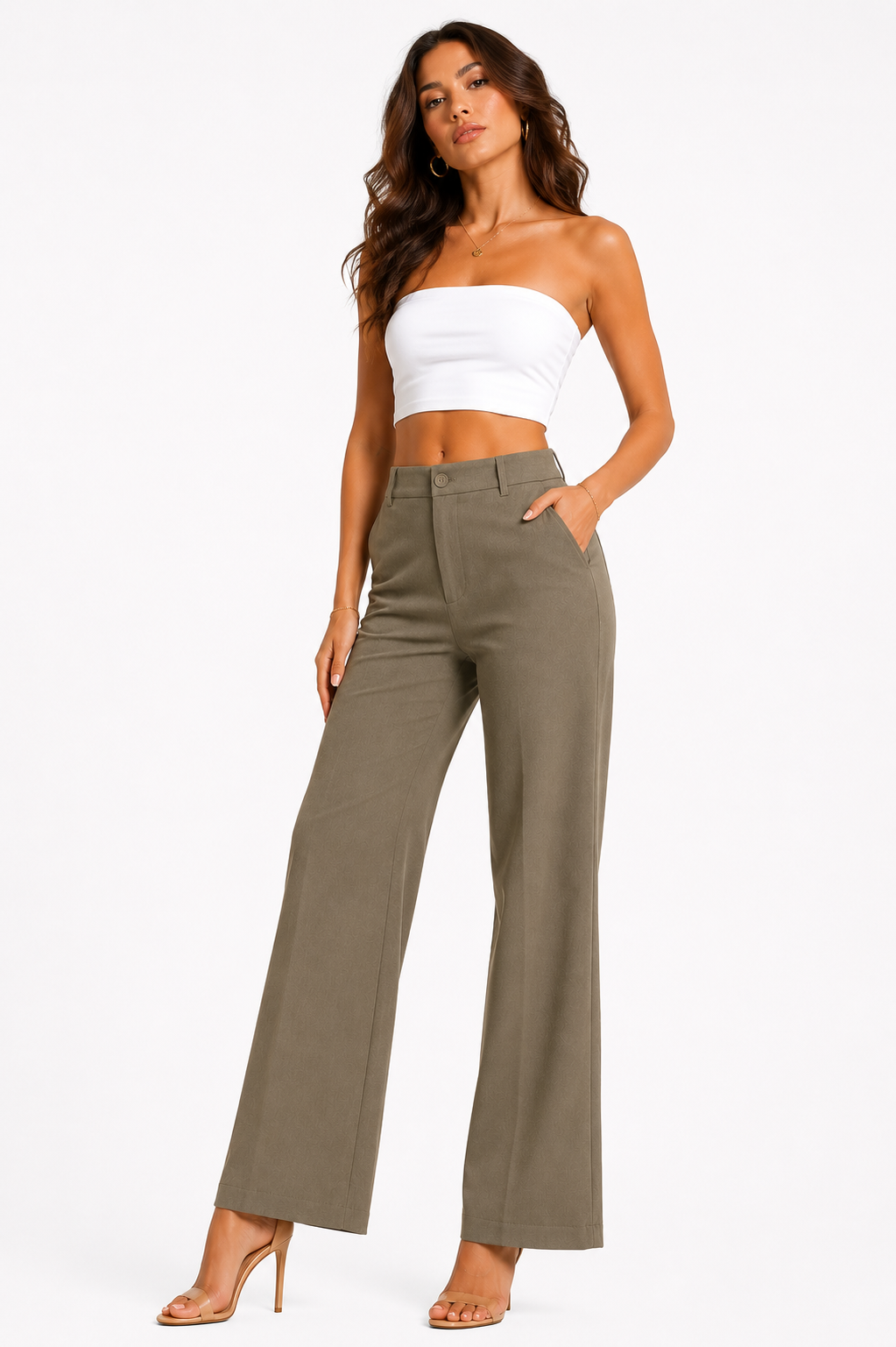 Elegant High-Waist Wide Leg Bottom Wear for Women | Trousers