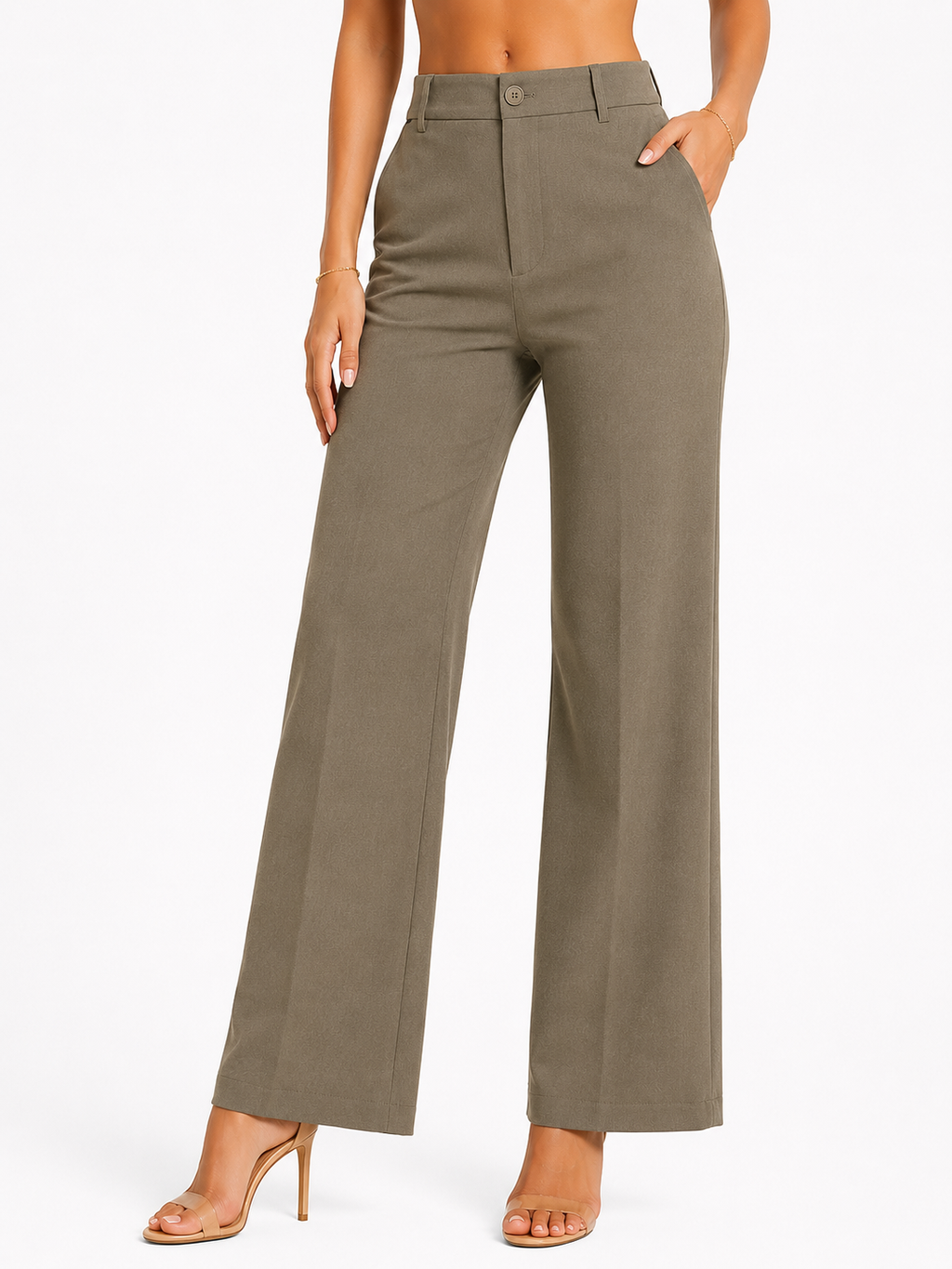 Elegant High-Waist Wide Leg Bottom Wear for Women | Trousers