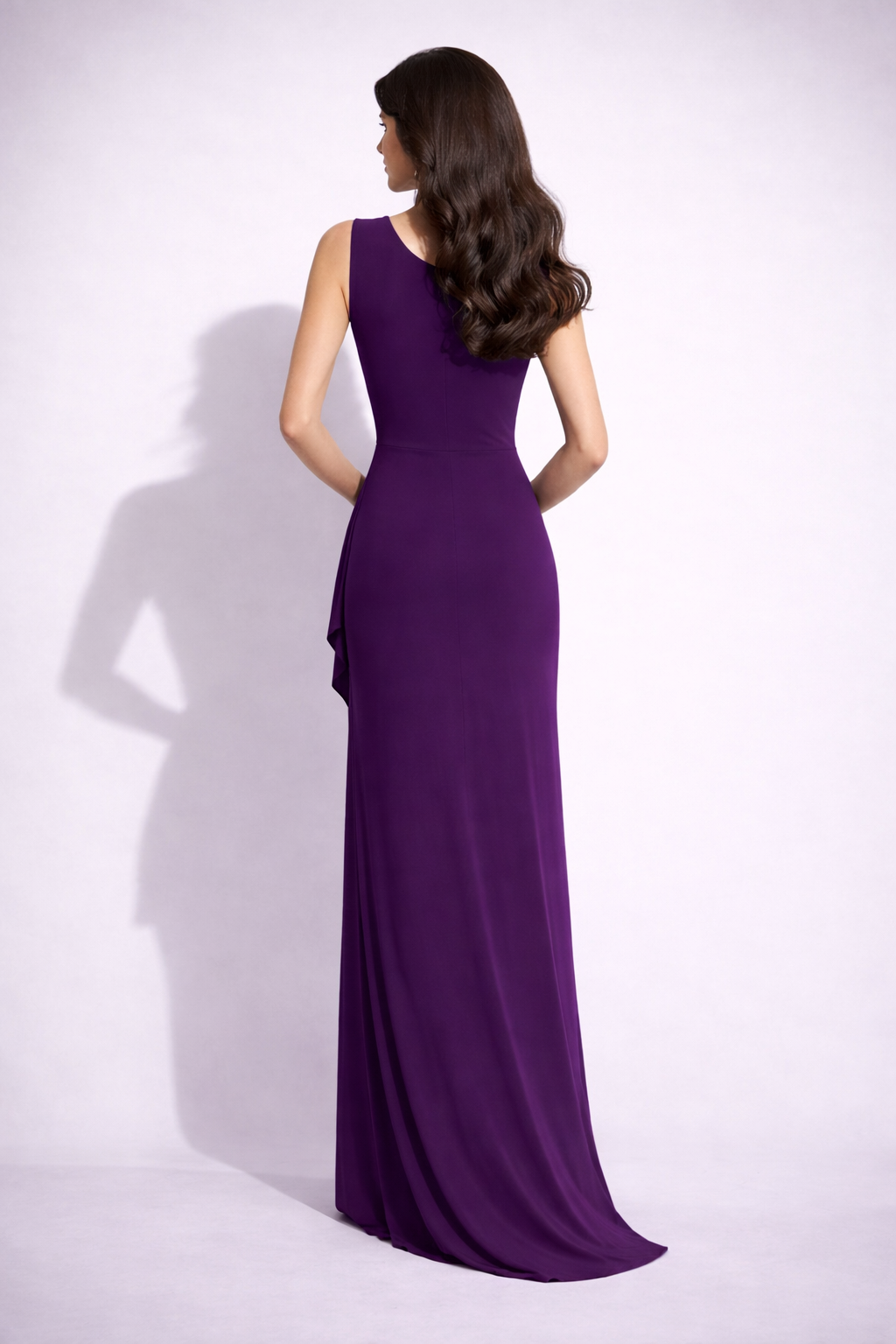 Elegant Draped Maxi Gown for Women | V-Neck Evening Party Dress